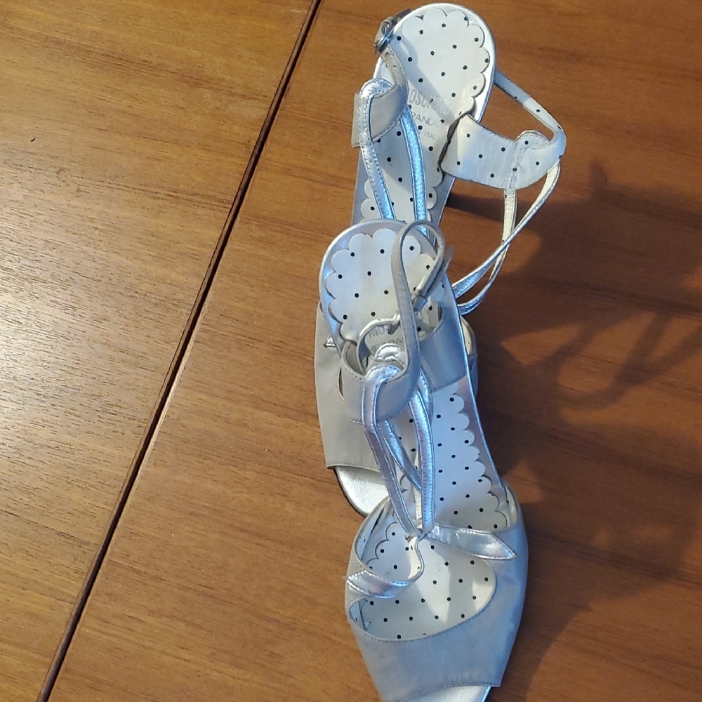 Moschino Silver Strappy Heels